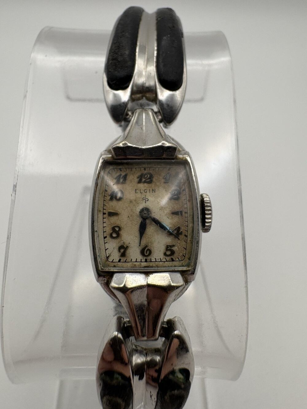 Vintage ELGIN Ladies Watch Works Rare SCHIAPARELLI Cuff Band 10K Gold RGP Repair
